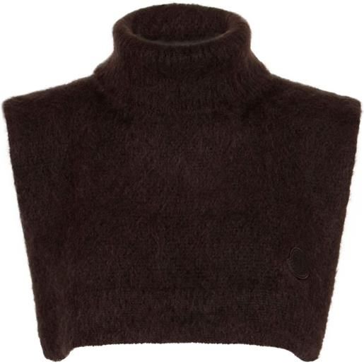 Moncler top crop a collo alto - marrone