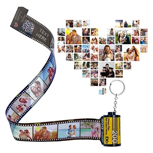 uniqicon personalizzato portachiavi rullino fotografico idee regalo f4, personalizzata porta chiavi con rullino foto, rullino fotografico portafoto portachiavi, per anniversario, oggetti personalizzabili