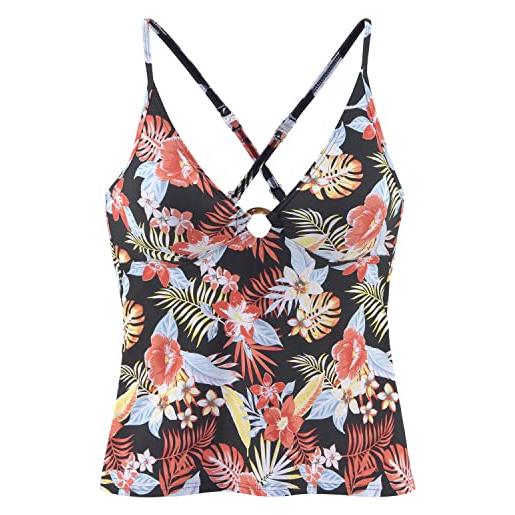 s.Oliver suki-12 parte superiore di costume tankini, stampa floreale nera, 44/a donna