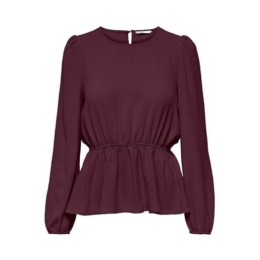 ONLY onlmette dar l/s o-collo top noos wvn t-shirt, mirtillo, l donna