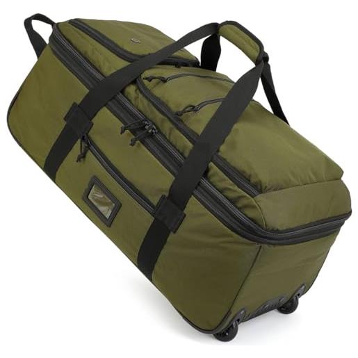 TAIHOYIN borsone da viaggio pieghevole con ruote grande 85-100l espandibile borsa sportiva uomo valigia con ruote xl per campeggio, verde