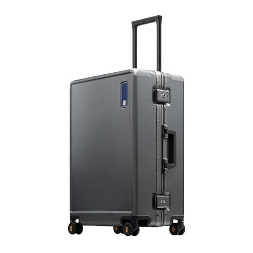LEVEL8 valigia, valigie da viaggio telaio in alluminio valigia a mano cabin con doppio tsa suitcase zipperless blu