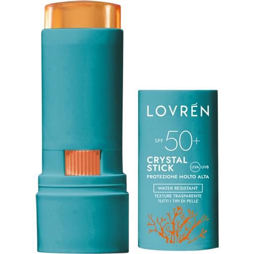 Lovren sun stick crystal spf50+ protezione solare molto alta zone sensibili 9ml