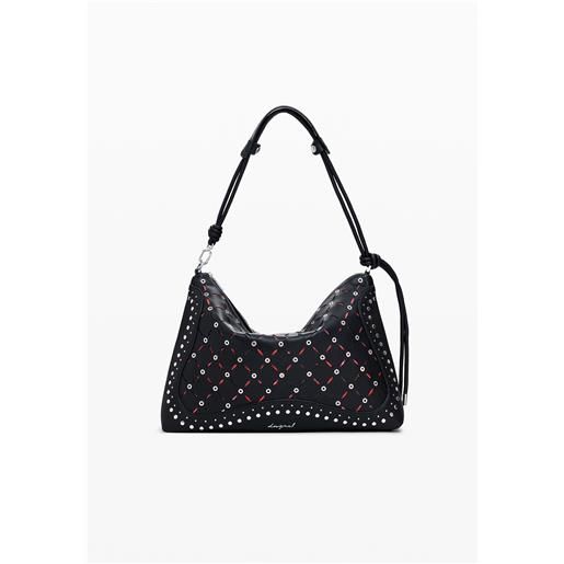 Desigual borsa effetto pelle traforata media