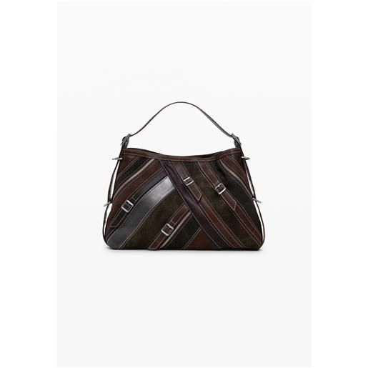 Desigual borsa a spalla media con cuciture