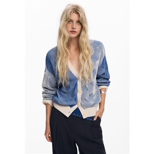 Desigual cardigan in maglia bicolore