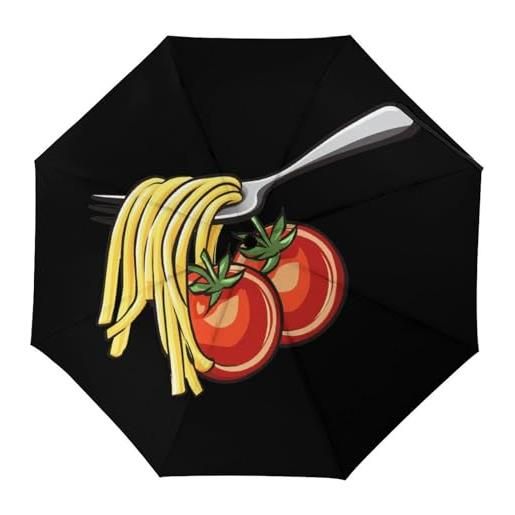 Generic pasta spaghetti pomodoro tagliatelle alimenti italiani ombrello da viaggio antivento uv pioggia ombrelli pieghevole portatile, stile: , manual