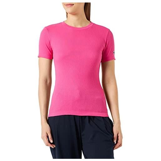 Champion rochester 1919-Champion logo crewneck slim s-s t-shirt, fucsia (fpl), xl donna
