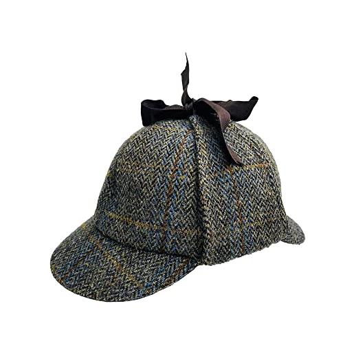 TAILORMAP cappello harris tweed sherlock holmes per adulti e bambini, cappello da detective cervo per uomini e donne, grigio m, 56 eu