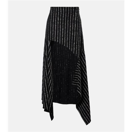 Mugler gonna lunga asimmetrica a righe