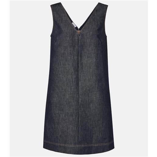 Brunello Cucinelli miniabito monili in twill di cotone