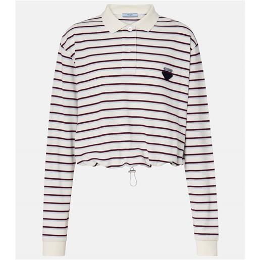 Prada polo in piquã© di cotone a righe