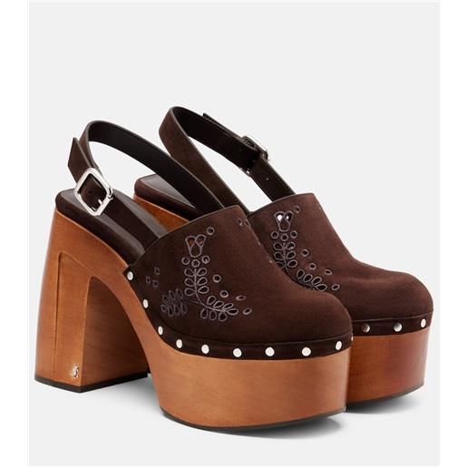 Jimmy Choo mules alida 135 in suede con plateau