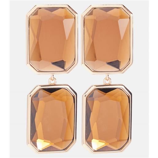 Self-Portrait orecchini pendenti amber bagnati in oro