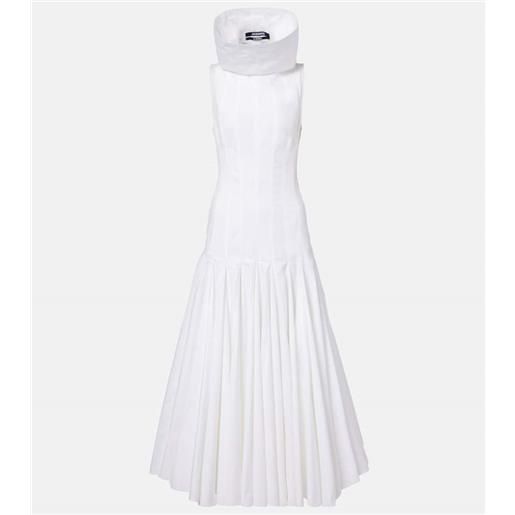 Jacquemus abito midi triana in popeline di cotone