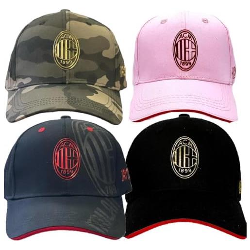 3R SPORT SRL cappellino baseball milan cappello con visiera | tifosi bianco neri ps 06050