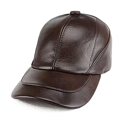 DongBao uomo donna cappellino da baseball cappello in pelle regolabile berretto baseball autunno e inverno