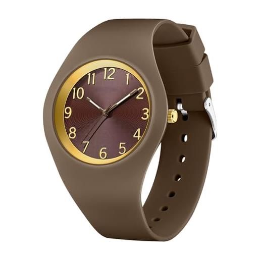 Orologio Da Donna Al Quarzo Con Cinturino In Silicone Verde - Quadrante Semplice, Impermeabile, Sportivo, Casual - Per Ragazze E Donne