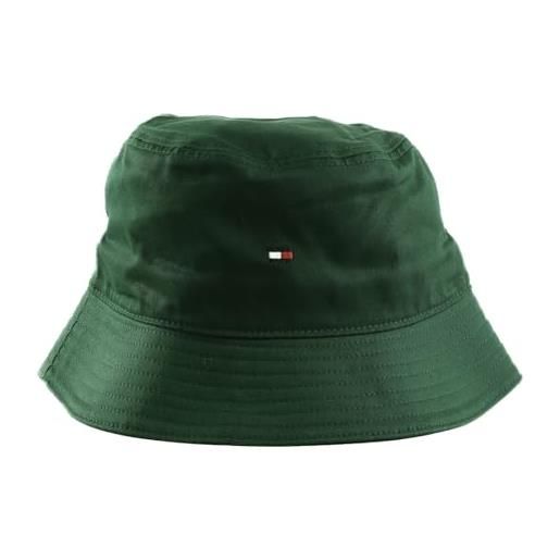Tommy Hilfiger essential flag bucket am0am10336 cappelli, verde (hunter), os uomo