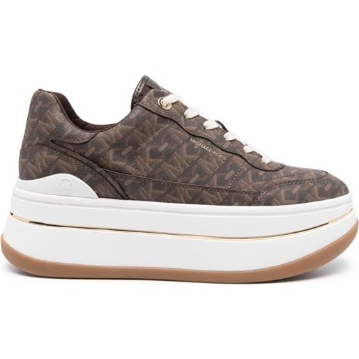 Michael Michael Kors sneakers hayes con suola rialzata - marrone