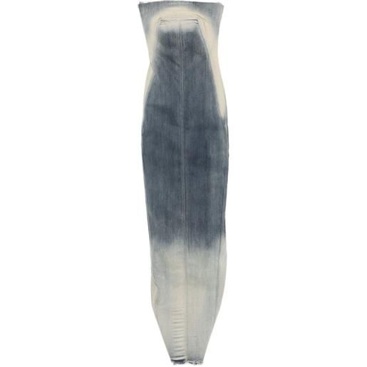Rick Owens abito denim senza spalline - blu