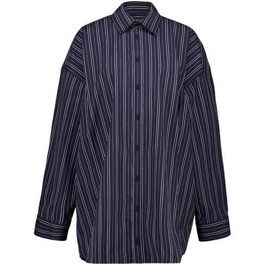 Balenciaga chemisier corto a righe - blu