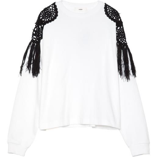 Muller Of Yoshiokubo felpa con frange - bianco