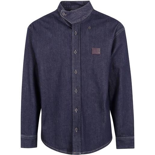 Emporio Armani camicia denim con collo rialzato - blu