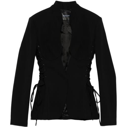 Mugler giacca con lacci - nero