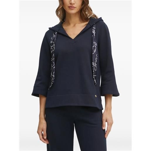 LUISA SPAGNOLI felpa con cappuccio e coulisse - blu