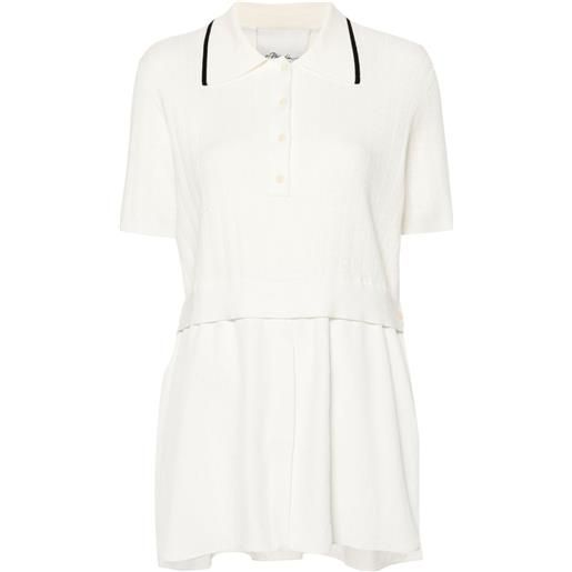 3.1 Phillip Lim polo traforata - bianco