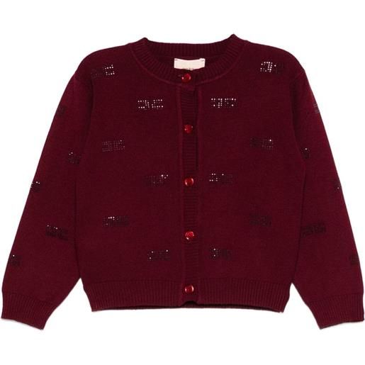 Elisabetta Franchi La Mia Bambina cardigan con decorazione - rosso