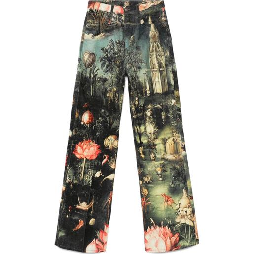 R13 pantaloni charlotte dritti - verde