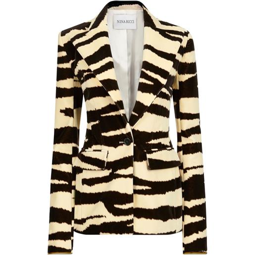 Nina Ricci blazer con stampa zebra - marrone