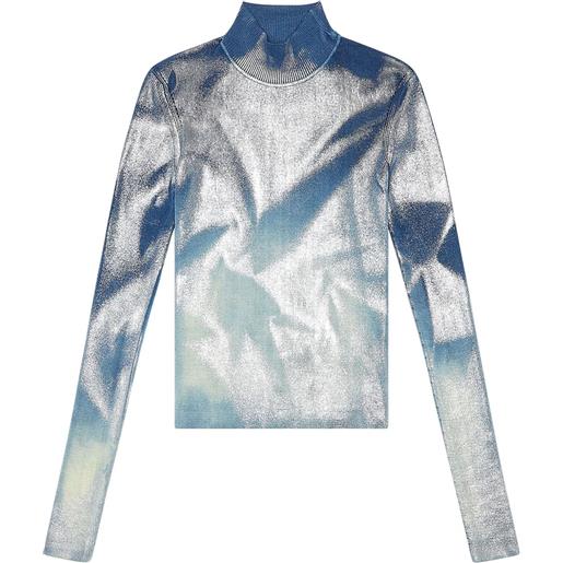 Diesel maglione m-ileen effetto metallizzato - blu