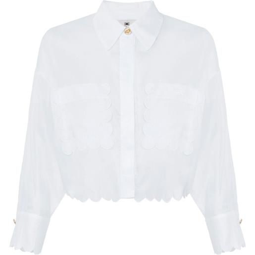 Elisabetta Franchi camicia con bordo a smerlo - blu