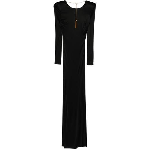 Elisabetta Franchi abito lungo a maniche lunghe - nero