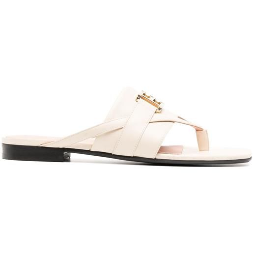 Bally sandali elia con suola piatta - bianco