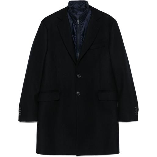 Fay cappotto monopetto a strati - blu