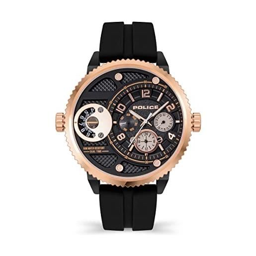 Police Orologio Uomo Analogico Al Quarzo PEWJF0022501 – Cinturino In Pelle Nera, Cassa In Acciaio, 50 M防水 - 5