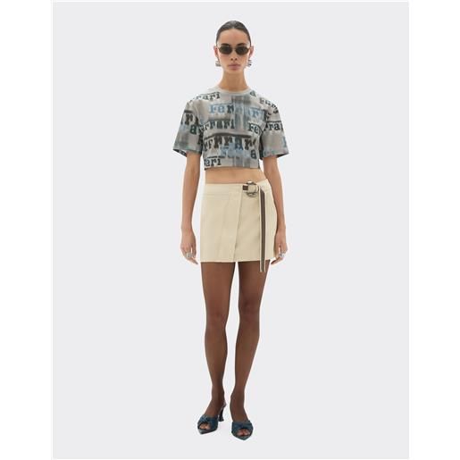 Ferrari t-shirt cropped con stampa Ferrari ikat - female t-shirt beige s