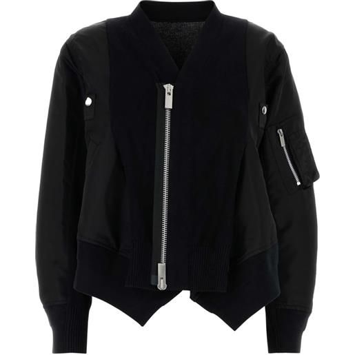 sacai bomber in misto cotone - nero