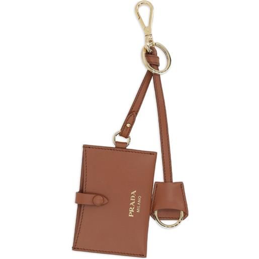 Prada portachiavi e portacarte in pelle - marrone