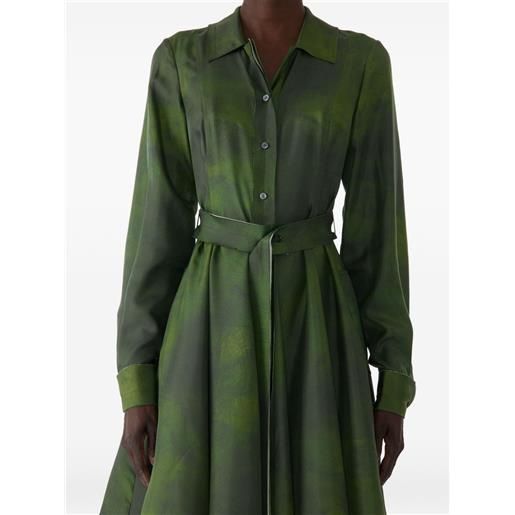 Jason Wu Collection abito smudged canvas asimmetrico in seta - verde