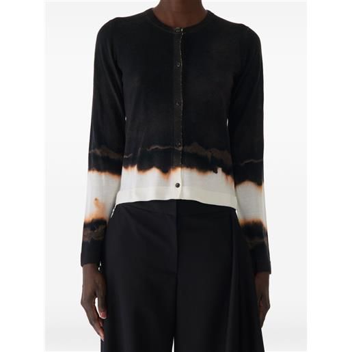Jason Wu Collection cardigan ombre difussed stripe in lana - marrone
