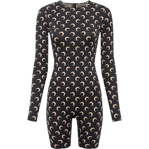 Marine Serre tuta intera con stampa - nero