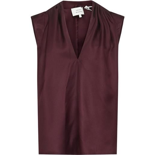 LouLou de Saison top sade smanicato con scollo a v - rosso