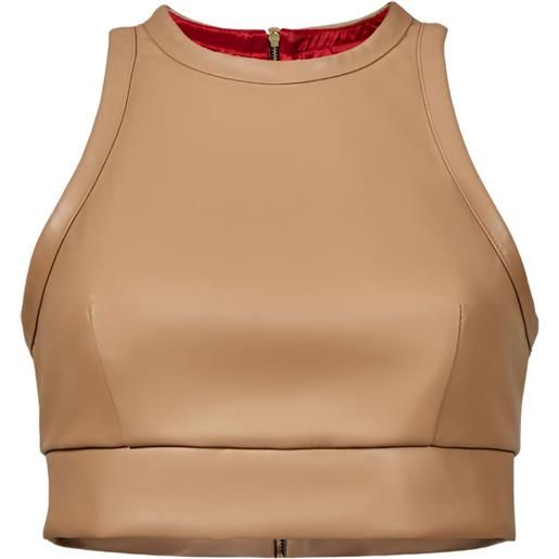 Lika canotta crop con zip - toni neutri