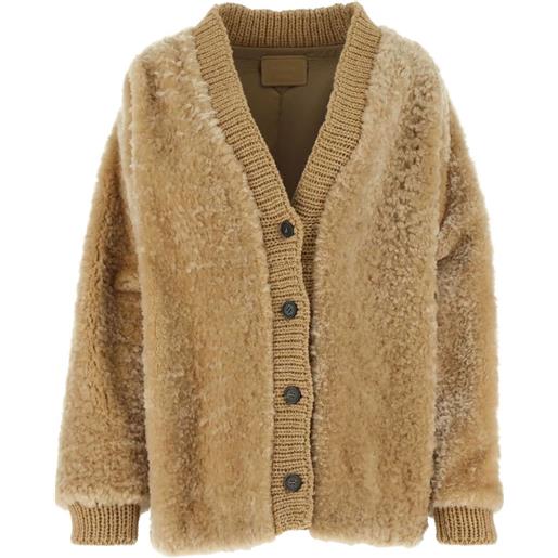 Prada cardigan in shearling - toni neutri