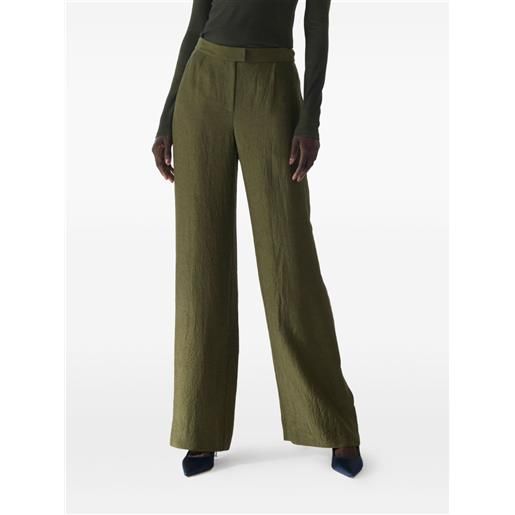 Jason Wu Collection pantaloni in raso con effetto stropicciato - verde